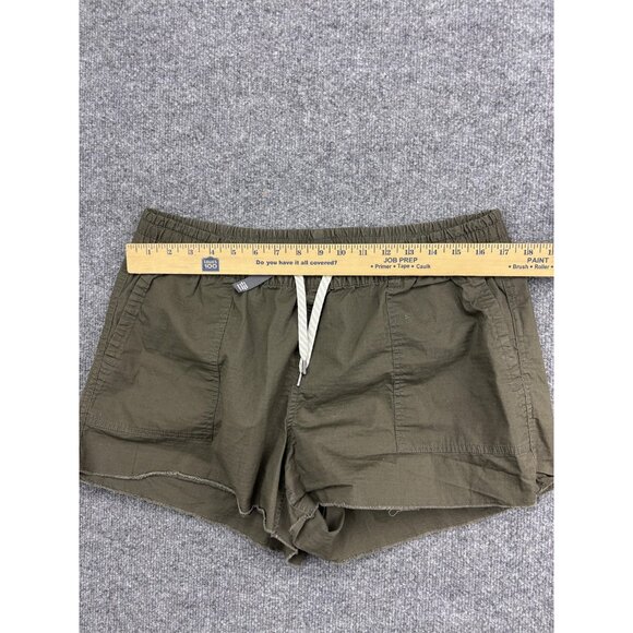 Vuori Shorts Womens XL Olive Green Drawstring Raw Hem Pockets Athleisure SWS6563 - Picture 3 of 5